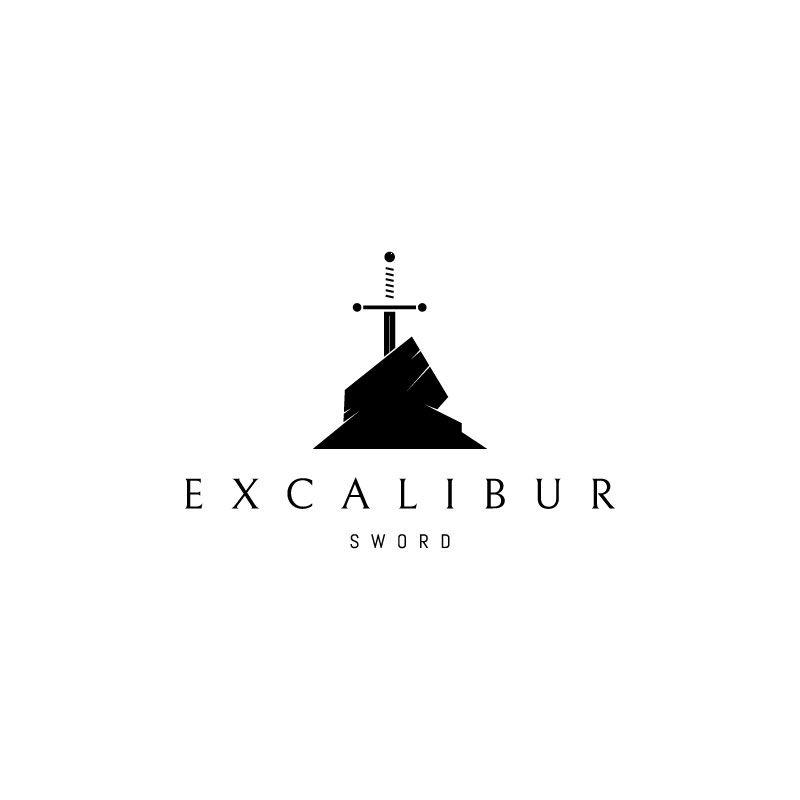 Sword Logo - Excalibur Sword logo