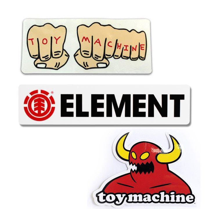 Toy Machine Skateboard Logo - ELEMENT / TOY MACHINE Skateboard Sticker - Assorted Logo Skate ...