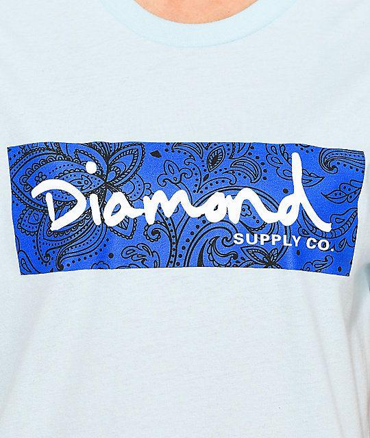 Co Blue Box Logo - Diamond Supply Co. Radiant Box Logo Light Blue T Shirt