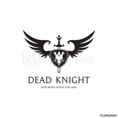 Sword Logo - Dead knight logo. Shield with a wings, sword, and skull emblem