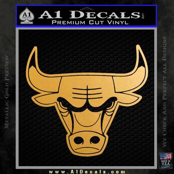 Gold Bull Logo - Chicago Bulls Decal Sticker DO A1 Decals