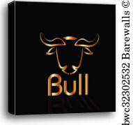 Gold Bull Logo - Canvas Print of Gold bull | Barewalls Posters & Prints | bwc5241767