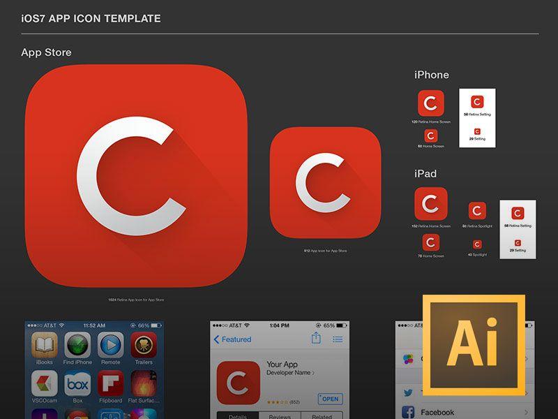 Popular iPhone App Logo - iOS7 App Icon Template (.AI) by Carol Lee | Dribbble | Dribbble