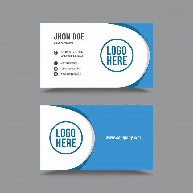 Four Blue Circle Company Logo - Blue circle business card Vector | Premium Download