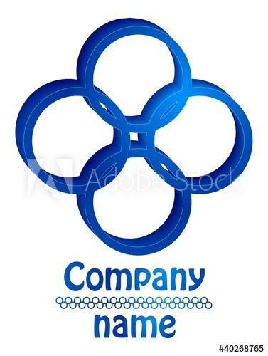 Four Blue Circle Company Logo - 3D four blue logo - Buy this stock illustration and explore similar ...