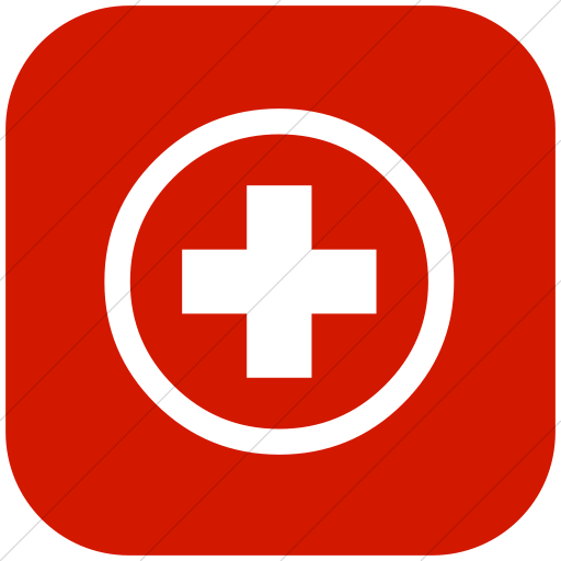 Red Square with White Plus Sign Logo - IconsETC » Flat rounded square white on red classica plus sign 1 icon