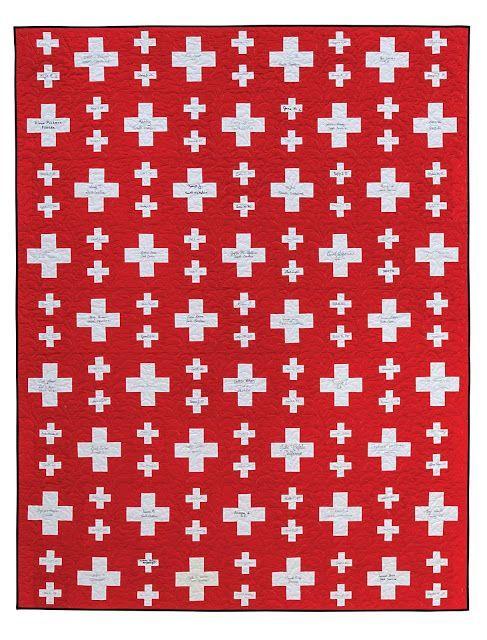 Red Square with White Plus Sign Logo - Day 2 Modern Plus Sign Quilts Book Hop Signature Plus and Tribal