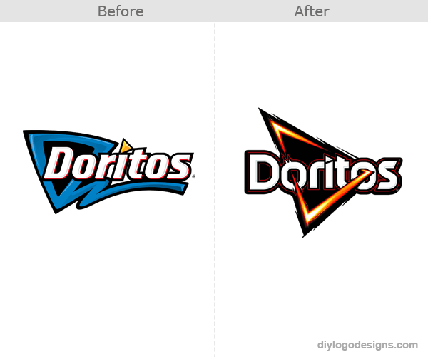 New Doritos Logo - Famous Brand Logo Redesign Before and After (Updated)