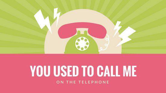 Telephone Brand Green Logo - Green and Pink Illustrated Telephone Retro Desktop Wallpaper