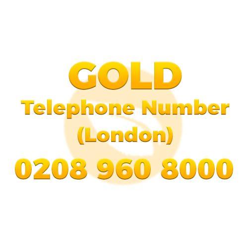 Telephone Brand Green Logo - Gold Numbers 0208 960 8000