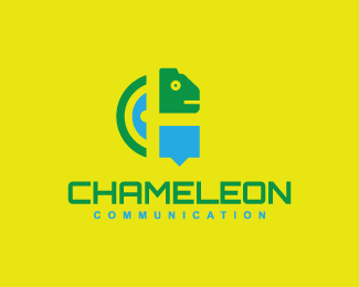Telephone Brand Green Logo - Chameleon Communication Logo. chameleon. Abstract logo