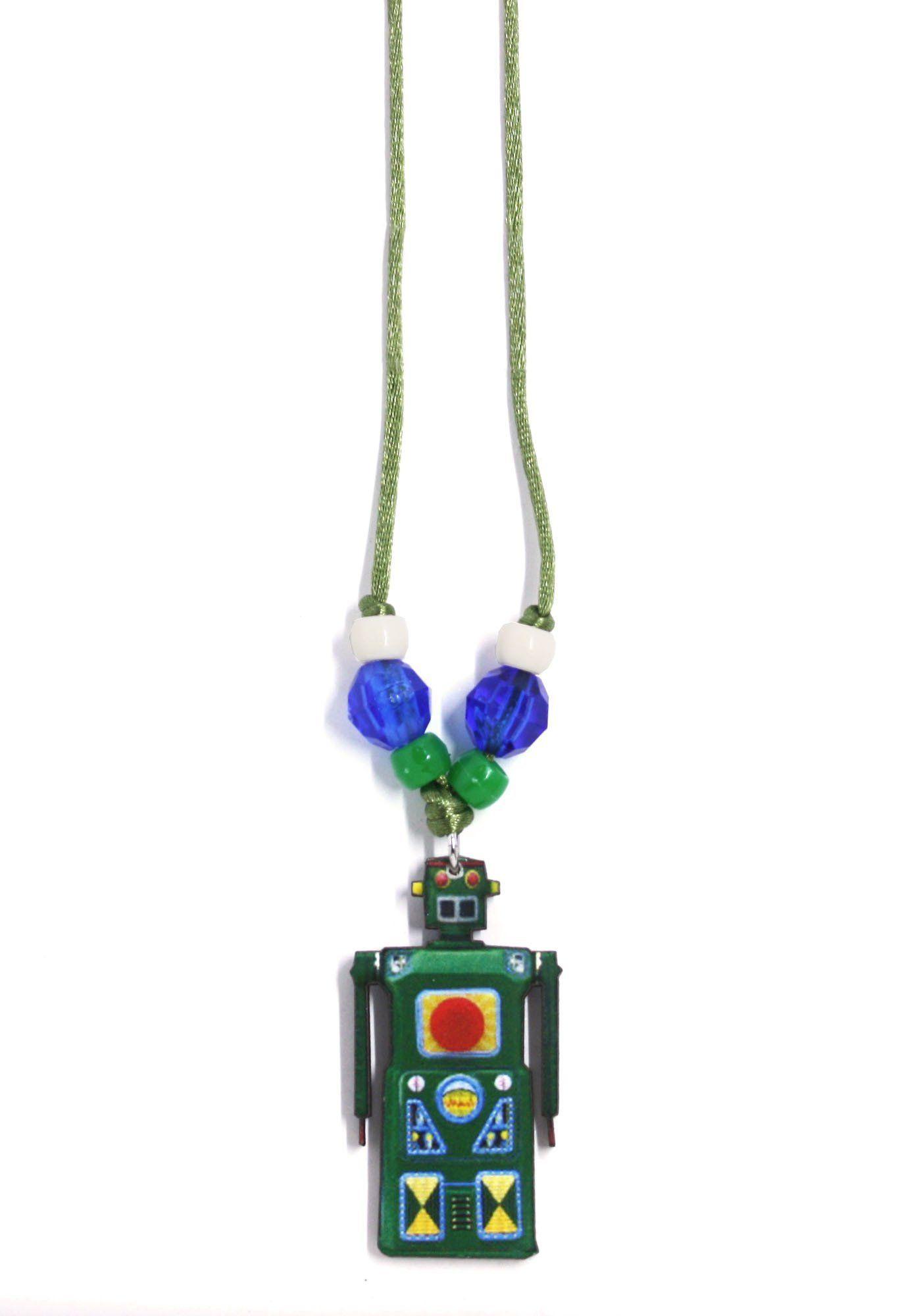 Little Green Robot Logo - Green Robot Little Lessons Necklace - Sadie's Moon