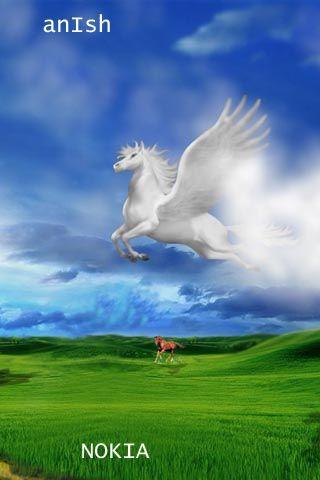 Flyong White Horse Logo - Download anIsh: White Flying Horse 320 X 480 Wallpaper