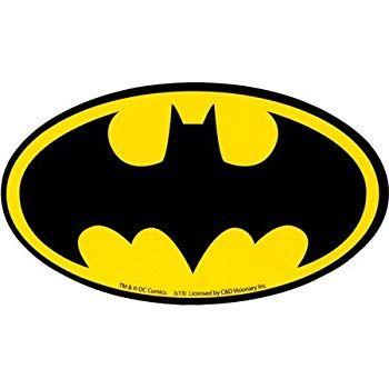 Black and Yellow Logo - Batman Bat Logo on Yellow Oval / Decal