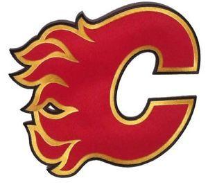 Calgary Flames Logo - Calgary Flames Large Front Logo Road Jersey Patch Red Emblem Hockey ...