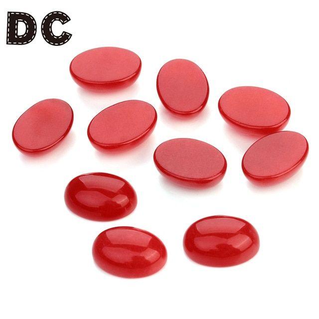 Oval Cameo with Red Logo - 10pcs/lot Oval Natural Stone Cabochons Flat Round Red Bulk Crsytal ...