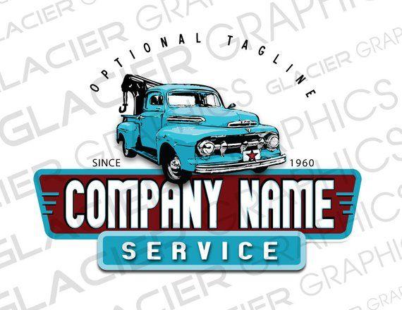 Towing Company Logo - Custom Vintage Towing Company Logo Custom Auto Body Logo | Etsy