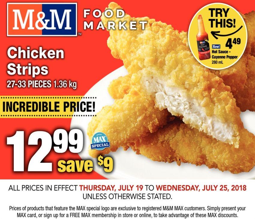 Frying Food Stor Logo - Chjicken Strips, M&M Food Market