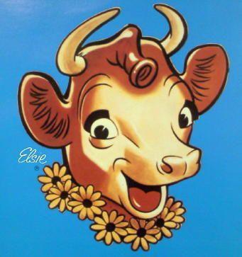 Yellow Cow Logo - Elsie the cow was created by the Borden Dairy marketing team to sell ...