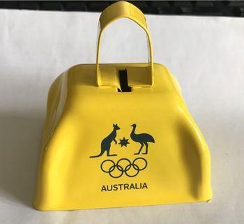 Yellow Cow Logo - Custom Logo Wholesale Noise Maker Yellow Cow Bells For Sporting