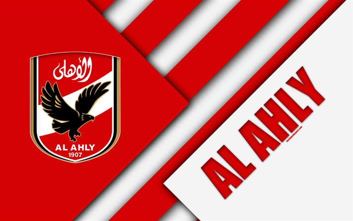 Red Egyptian Logo - Download wallpapers Al Ahly SC, Egyptian football club, 4k, logo ...