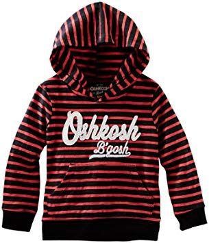 Striped B Logo - OshKosh B'Gosh Baby Boys' Striped Logo Hoodie (Baby) White