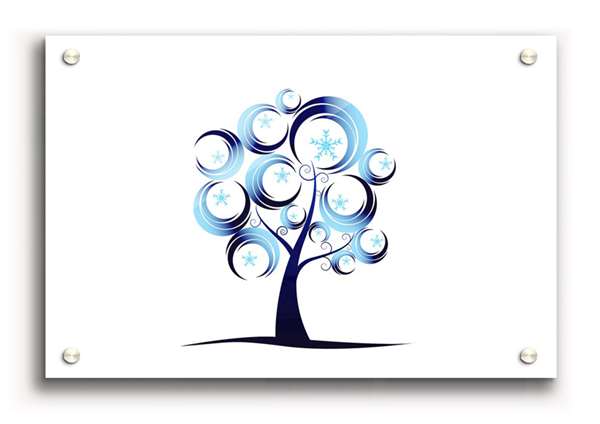 Blue Tree Circle Logo - Blue Tree Abstract Contemporary Acrylic Acrylic Standard Acrylic Print