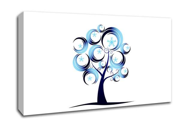 Blue Tree Circle Logo - Blue Tree Abstract Contemporary Wide Panel Canvas Wide Canvas