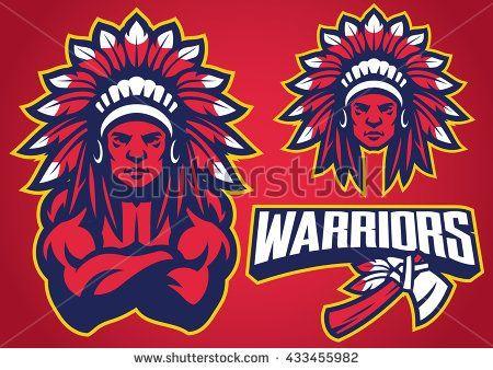 Native American Sports Team Logo - American Native Warrior | Logos | Logos, Sports logo, Logo design