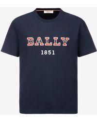 Striped B Logo - Bally Striped B Patch Polo Shirt In Navy Blue Printed Cotton in Blue ...