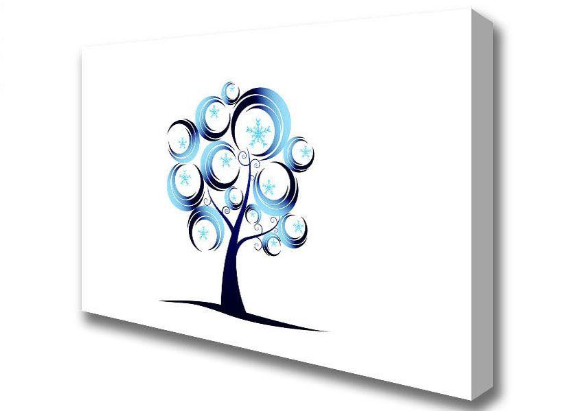 Blue Tree Circle Logo - Abstract Blue Tree Abstract Canvas Art Prints