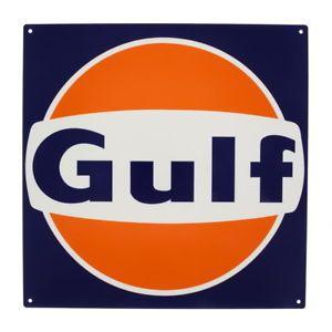 Gas Station Companies Logo - Gulf Gas Station Logo Metal Sign Garage Reproduction Man Cave Wall