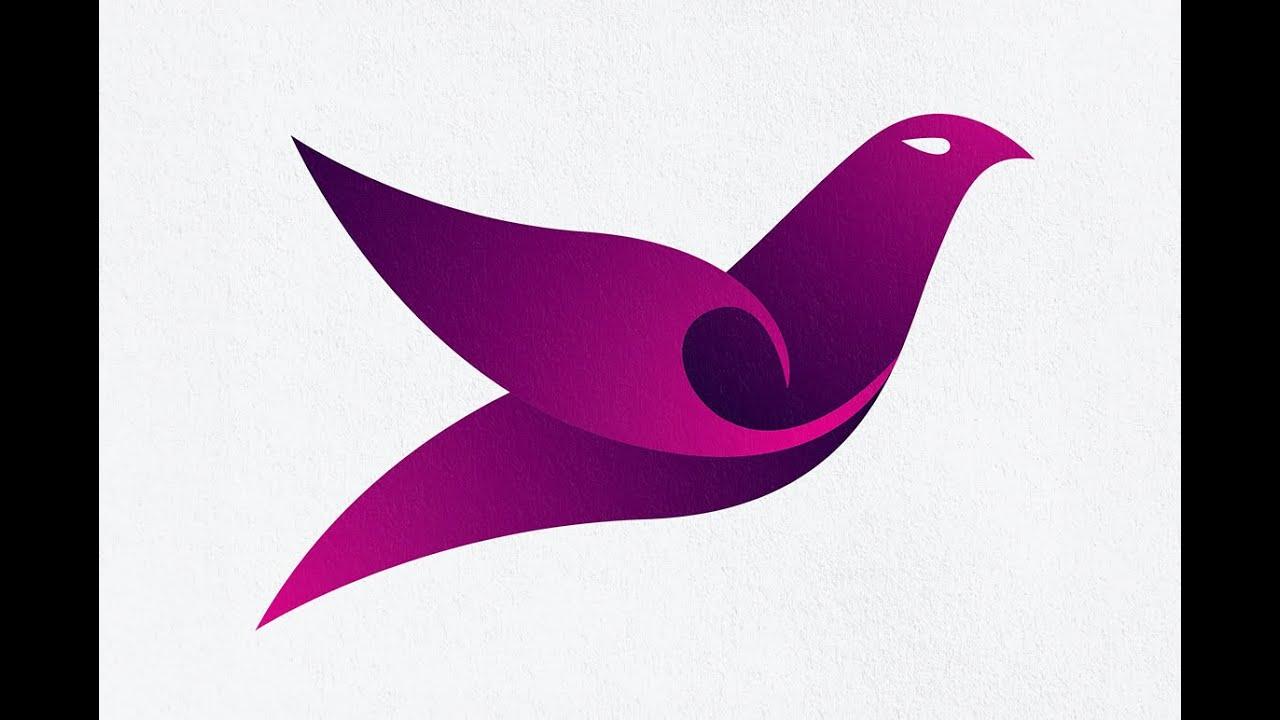 Maroon Bird Logo - Animal Logo in Adobe Illustrator CC - Logo Design Tutorial - Bird ...