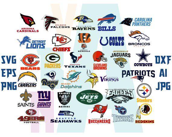 College Football Team Logo - NFL Svg American Football Silhouette NFL team logos College | Etsy