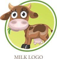 Yellow Cow Logo - Milk Cow Drink Logo Vector (.AI) Free Download