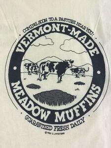 Yellow Cow Logo - Vermont Made Meadow Muffins T Shirt XL Light Yellow Cow Patty Humor ...