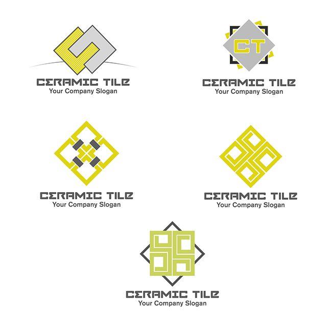 Ceramic Logo - Set of Vector logos of ceramic tiles