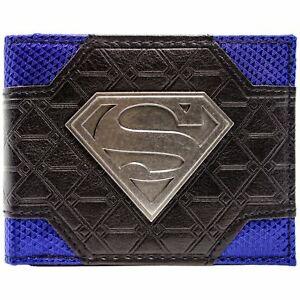 Black Silver Superman Logo - Details about NEW OFFICIAL AWESOME DC COMICS SILVER SUPERMAN LOGO BLUE &  BLACK BI-FOLD WALLET