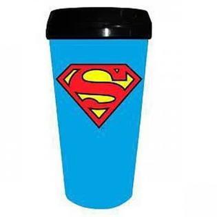 Blue and Silver Superman Logo - Silver Buffalo Superman Logo Blue Travel Mug