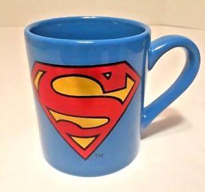 Blue and Silver Superman Logo - Superman Logo Mug All Blue w Red / Gold Logo 14oz Ceramic Silver ...