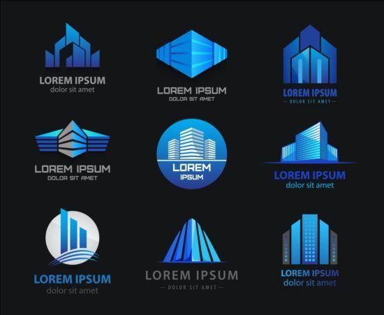 Blue Building Logo - Blue style building logo vector free download