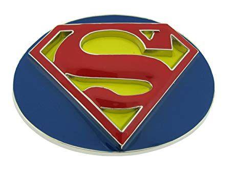 Blue and Silver Superman Logo - Superman Belt Buckle DC Comics Usa American Superhero