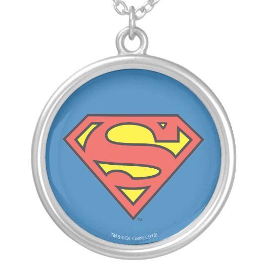 Blue and Silver Superman Logo - Superman S-Shield | Superman Logo Silver Plated Necklace | Zazzle.com