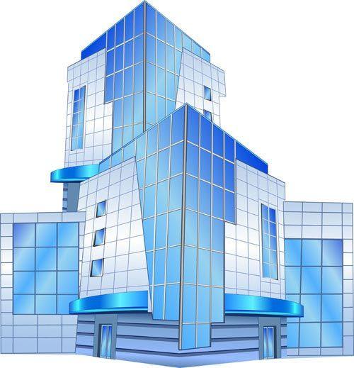 Blue Building Logo - Architectural building concept vector