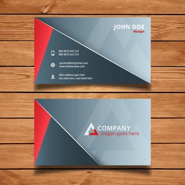 Red and White Triangles Company Logo - Minimal and modern red and gray business card Vector | Free Download