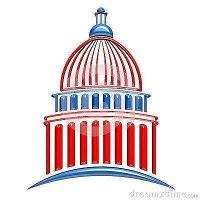 Blue Building Logo - Capitol building Logo in red white and blue. Icon Graphic Design