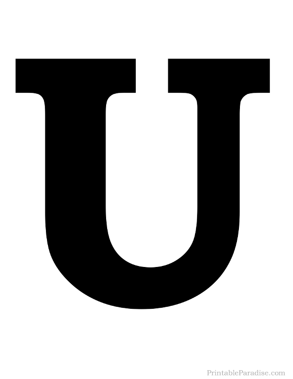 U of a Black Logo - Printable Solid Black Letter U Silhouette | Alphabets & Numbers ...