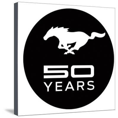 U of a Black Logo - Mustang 50 Years Black Logo Stretched Canvas Print at AllPosters.com