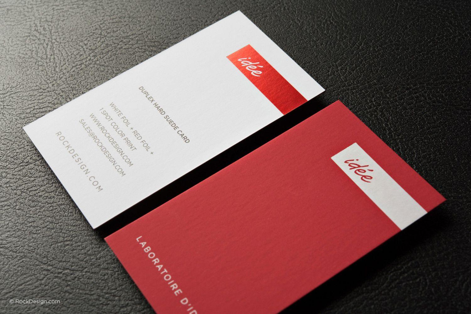 Red And White D Logo - Print red hot foil business cards ONLINE TODAY | RockDesign.com