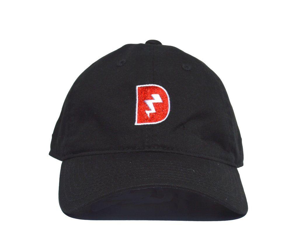 Red And White D Logo - Signature D Dad Hat - Black
